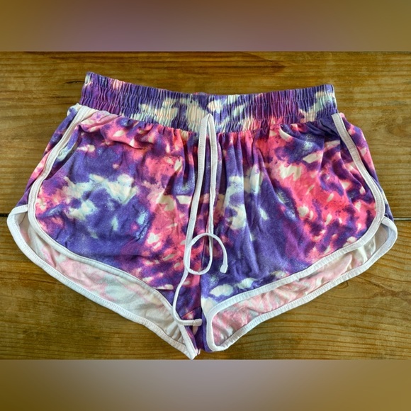 None Pants - Women's Tie-Dye Soft Lounge Shorts Size Medium